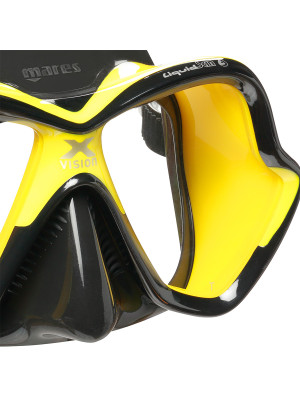 Máscara de Mergulho Mares X-Vision Ultra Liquidskin - Preto e Amarelo