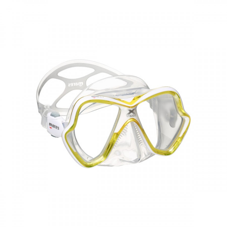 Máscara de Mergulho Mares X-Vision - Branco e Amarelo Mergulho Scuba