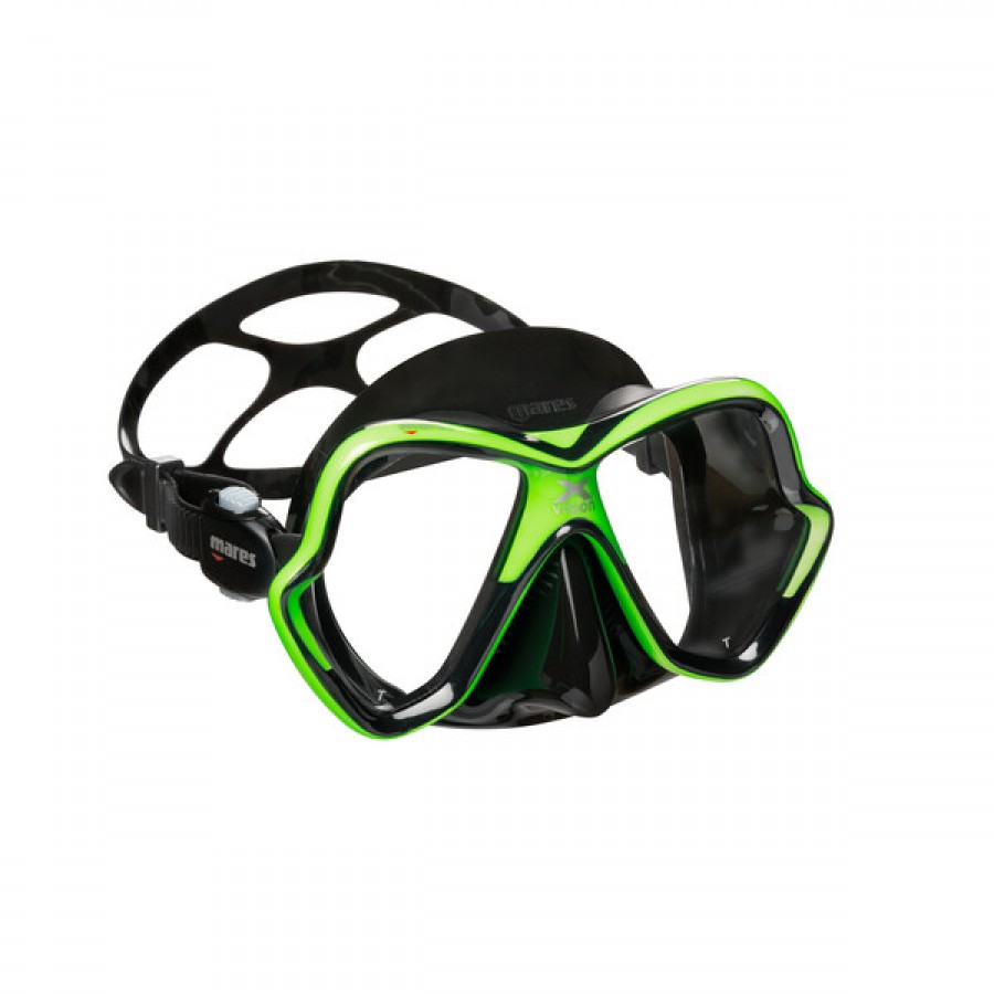 Máscara de Mergulho Mares X-Vision - Preto e Verde Mergulho Scuba