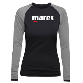 Camiseta UV Mares Baby Look - Preta e Cinza