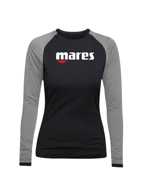 Camiseta UV Mares Baby Look - Preta e Cinza