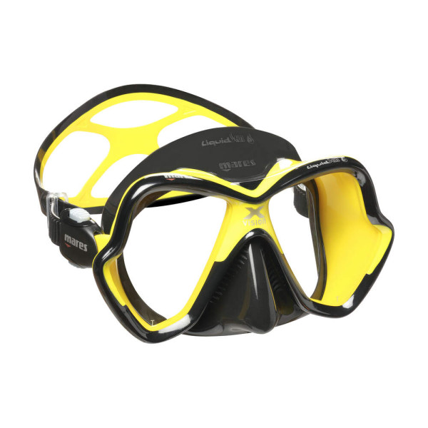 Máscara de Mergulho Mares X-Vision Ultra Liquidskin - Preto e Amarelo